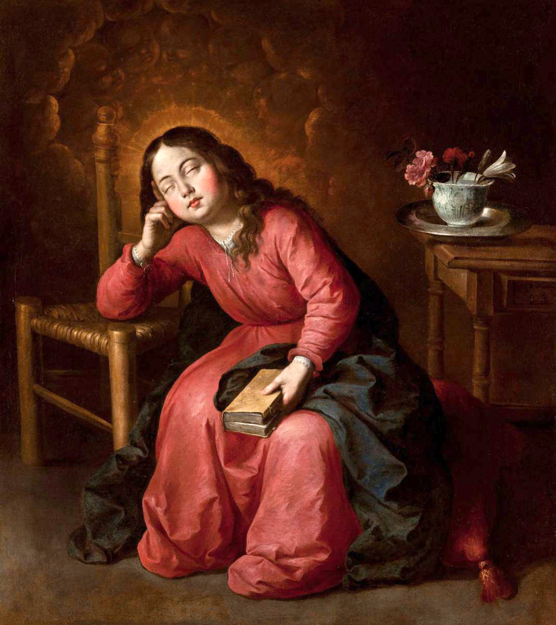 the virgin mary as a child asleep